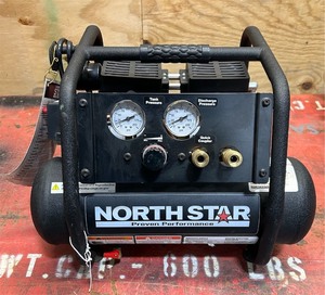 lot 91 image: NorthStar Portable Quiet Electric Air Compressor, 1 HP, 2-Gallon, 2.4 CFM  90 PSI MSRP $260 (read description)