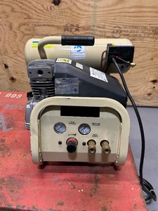 lot 92 image: Ingersoll Rand Twin-Stack Portable Electric Air Compressor MSRP $479 (read description)