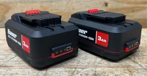 lot 325 image: Bauer 20V 3AH Lithium Battery Pack 1702C-B lot of 2