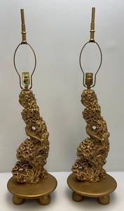 lot 51 image: Antique Rector Of California Casted Cement Table Lamps