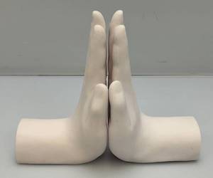 lot 61 image: Vintage Casted Praying Hands Book Ends