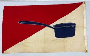 lot 80 image: Vintage Defiance Brand WWII Mess Hall Flag 23 x 37