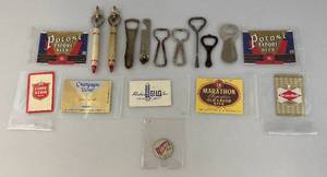 lot 89 image: Misc. Beer Collectibles including Bottle Openers With Advertisement And More