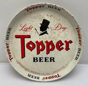 lot 95 image: 1958 Topper Pilsener Beer Metal Serving Tray