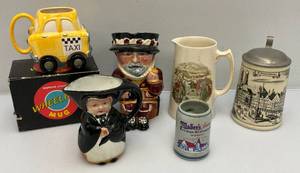 lot 99 image: Misc. Collectible Mugs Including Toby Mug Beefeater 7 12 And More