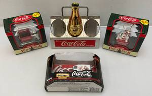 lot 124 image: Collectible Coca Cola Items Including Tin Bottle Carrier And More