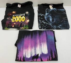 lot 130 image: Misc. Wolf Design T-Shirts With Tags And Minnesota T-Shirt Sizes L , XL