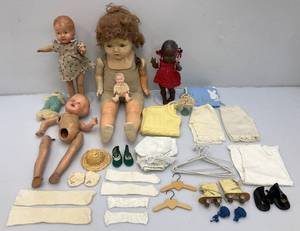 lot 148 image: Very Old Creepy Dolls And More