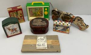 lot 152 image: Misc. Toys Some Vintage Including 1960s Fisher Price SNOOPY Sniffer Dog Pull Toy And More