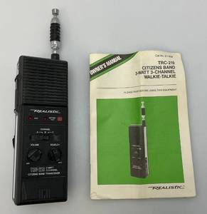 lot 175 image: Vintage REALISTIC Brand TRC-219 Citizens 3-Channel Walkie-Talkie With Manual