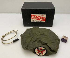 lot 184 image: VERY RARE TEXACO Marfak Lubrication Kit With Hat And More In Original Case Never Used