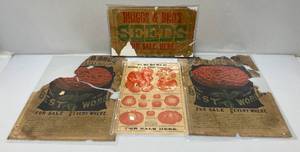 lot 202 image: Antique Briggs & Brothers Flower Seeds Posters ( Some In Very Bad Condition But Great For Epoxy Projects)