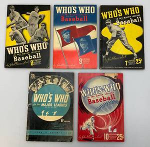 lot 239 image: 1940s Whos Who In The Major Leagues Baseball Books
