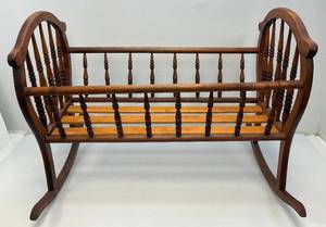 lot 250 image: Vintage Rocking Baby Cradle
