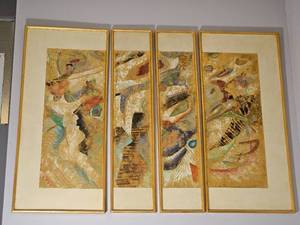 lot 68 image: Postmodern Abstract Oriental Panel Artwork