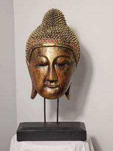 lot 255 image: Thai Gold Tone Buddha Mask