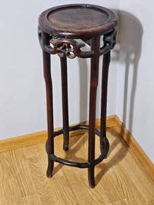lot 33 image: Rosewood Chinoiserie Carved Pedestal