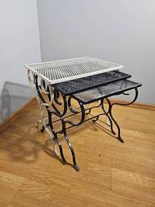 lot 112 image: Scrolled Metal Patio Nesting Tables