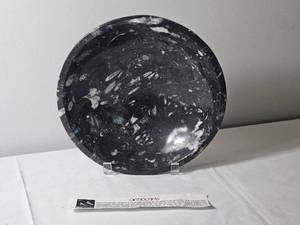 lot 75 image: Mexican Orthoceras Fossil Marble Center Bowl