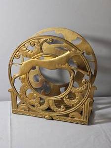 lot 263 image: Edwardian Brass Greyhound Magazine Stand