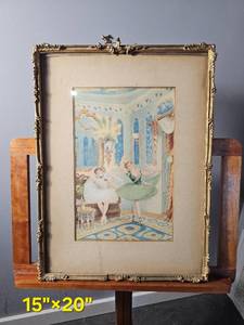 lot 226 image: Vintage Ballet Dance Practice Print