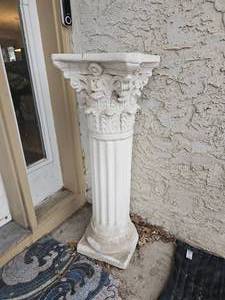 lot 108 image: Neoclassical Plaster Column Pedestal