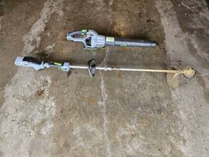 lot 200 image: EGO Fifty Six Volt Leaf Blower and Pole Saw