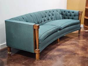 lot 85 image: Hollywood Regency Curved Sofa