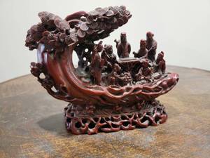 lot 237 image: Eight Immortals Faux Cinnebar Resin Statue
