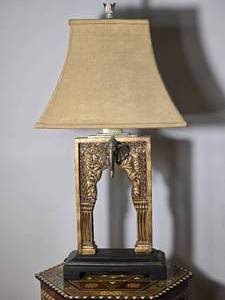 lot 24A image: Elephant Motif Architectural Table Lamp with Decorative Arch Form by Uttermost - A