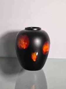 lot 131 image: Studio Art Glass Vase with Amber Window Design by Uttermost