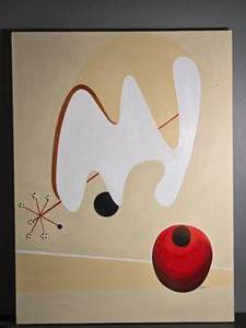 lot 55F image: Signed Contemporary Abstract Modernist Oil Painting on Canvas