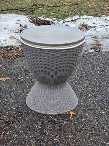 lot 150 image: Woven Resin Outdoor Accent Table