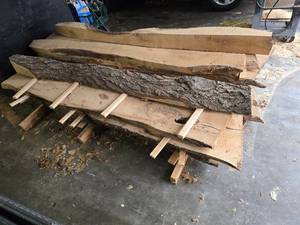 lot 176 image: Live Edge Hardwood Planks and Offcuts Lot