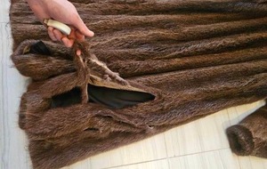 lot 221A image: Vintage Real Mink Fur Coat for Craft, as