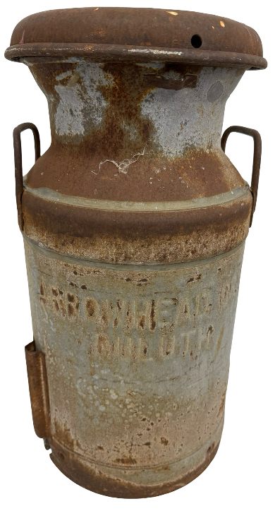 lot 42 image: Arrowhead Co-Op Duluth, MN Antique Rustic Milk Can