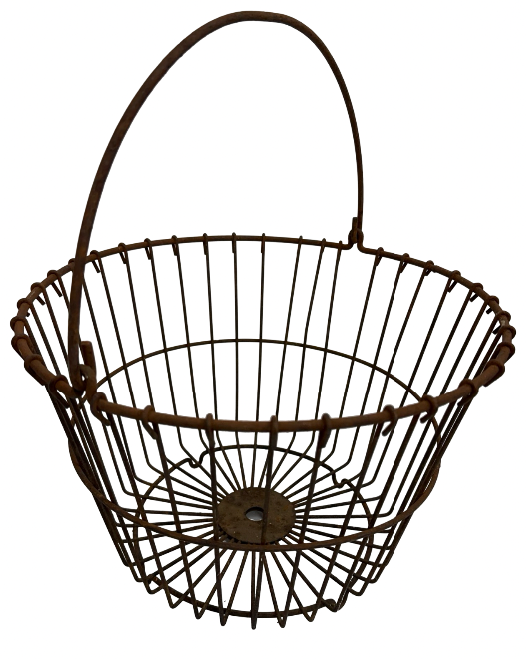 lot 44 image: Rustic Wire Egg Gathering Basket