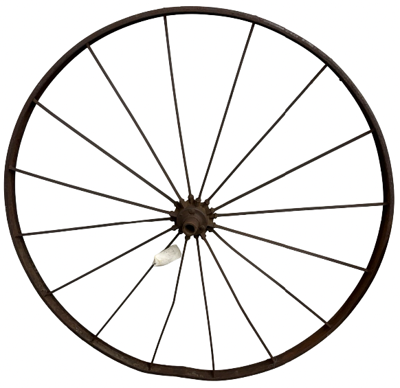 lot 49 image: Large Antique Wagon Wheel