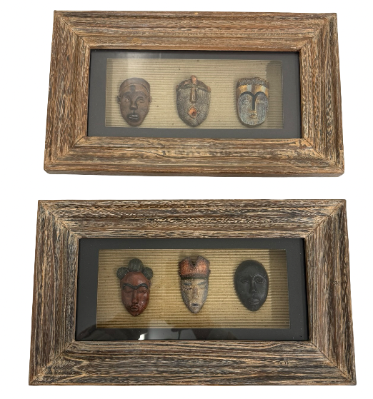 lot 85 image: Framed Tribal Mask Art