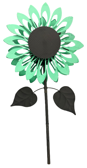 lot 96 image: Large Green Flower Garden Wind Spinner