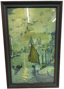 lot 10 image: Vintage Venetian Moonbeams Print by Louis Seybold