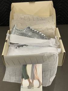 lot 11 image: J. Adams Hero Glossy Silver Glitter Sneakers - Size 8.5