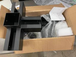 lot 55 image: Black Powder-Coated Steel Shelf Frame Kit - Modular Framing Components