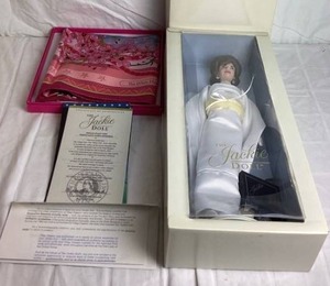 lot 18 image: The Jackie Doll Featuring Jacqueline Kennedy from the Franklin Mint and The White House Historical Association Cherry Blossoms Scarf