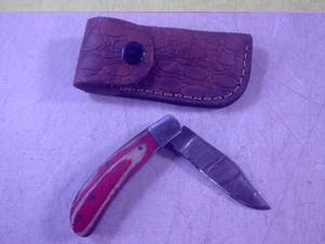 lot 13 image: (FS) 6 Damascus Blade Folding Knif...