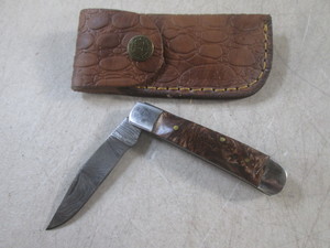 lot 14 image: (FS) 6.25 Damascus Blade Folding K...