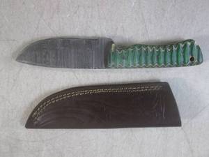 lot 20 image: (FS) 8.25 Damascus Blade Knife wit...