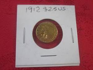 lot 25 image: (CNTR) 1912 Indian Head $2.50 Gold ...