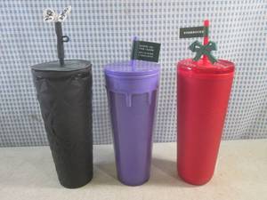 lot 65 image: (CSB) 3 New Starbucks 24oz Tumblers...