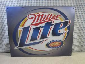 lot 140 image: (EC1) Miller Light Beer Tin Sign 16...